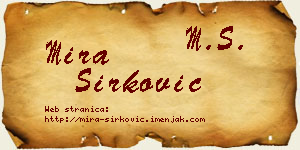 Mira Sirković vizit kartica